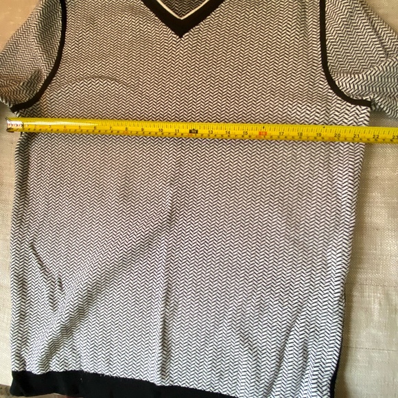 Tristan Mens Black/White Chevron Pattern Soft V-neck Cozy Knit Sweater-Sz-XL - Picture 11 of 16